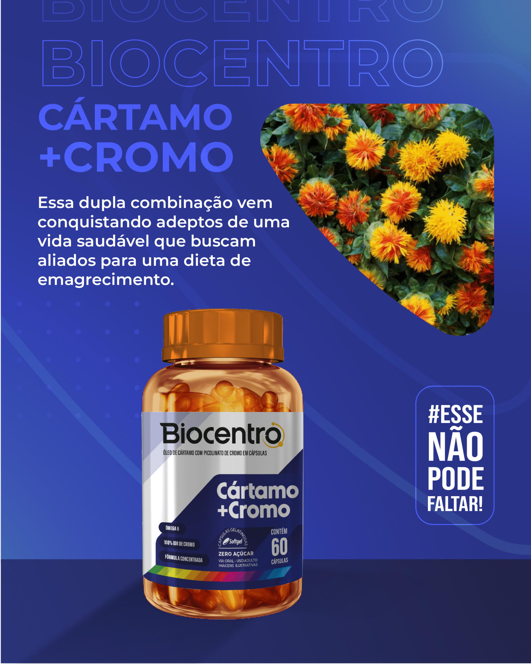 BIOCENTRO CARTAMO + CROMO 60 CAPSULAS SOFTGEL