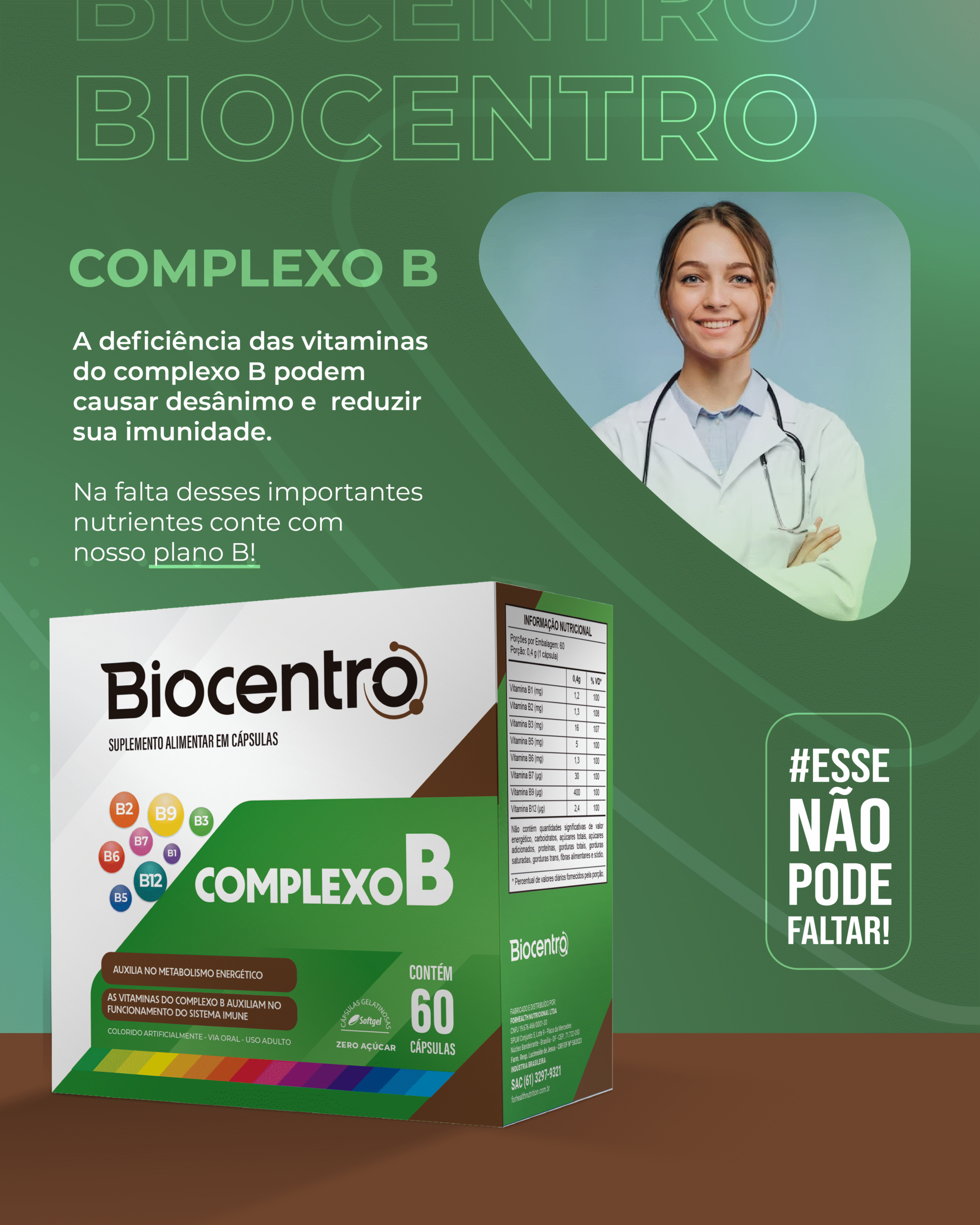BIOCENTRO COMPLEXO B 60 CAPSULAS SOFTGEL