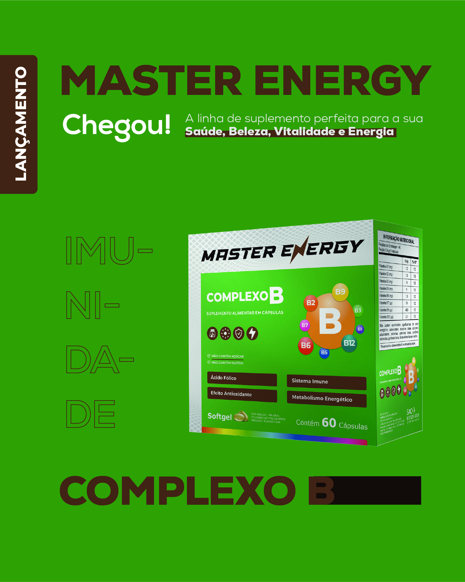 MASTER ENERGY COMPLEXO B 60 CÁPSULAS SOFTGEL
