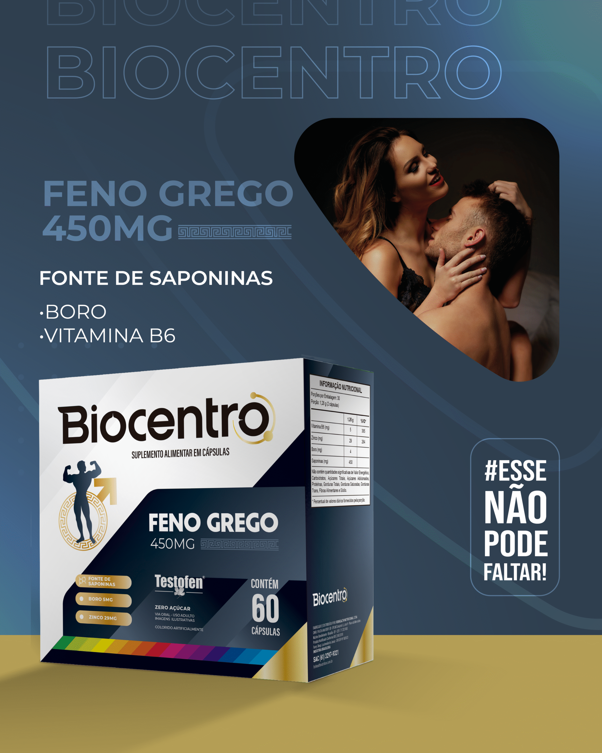 BIOCENTRO FENO GREGO 450 MG 60 CAPSULAS