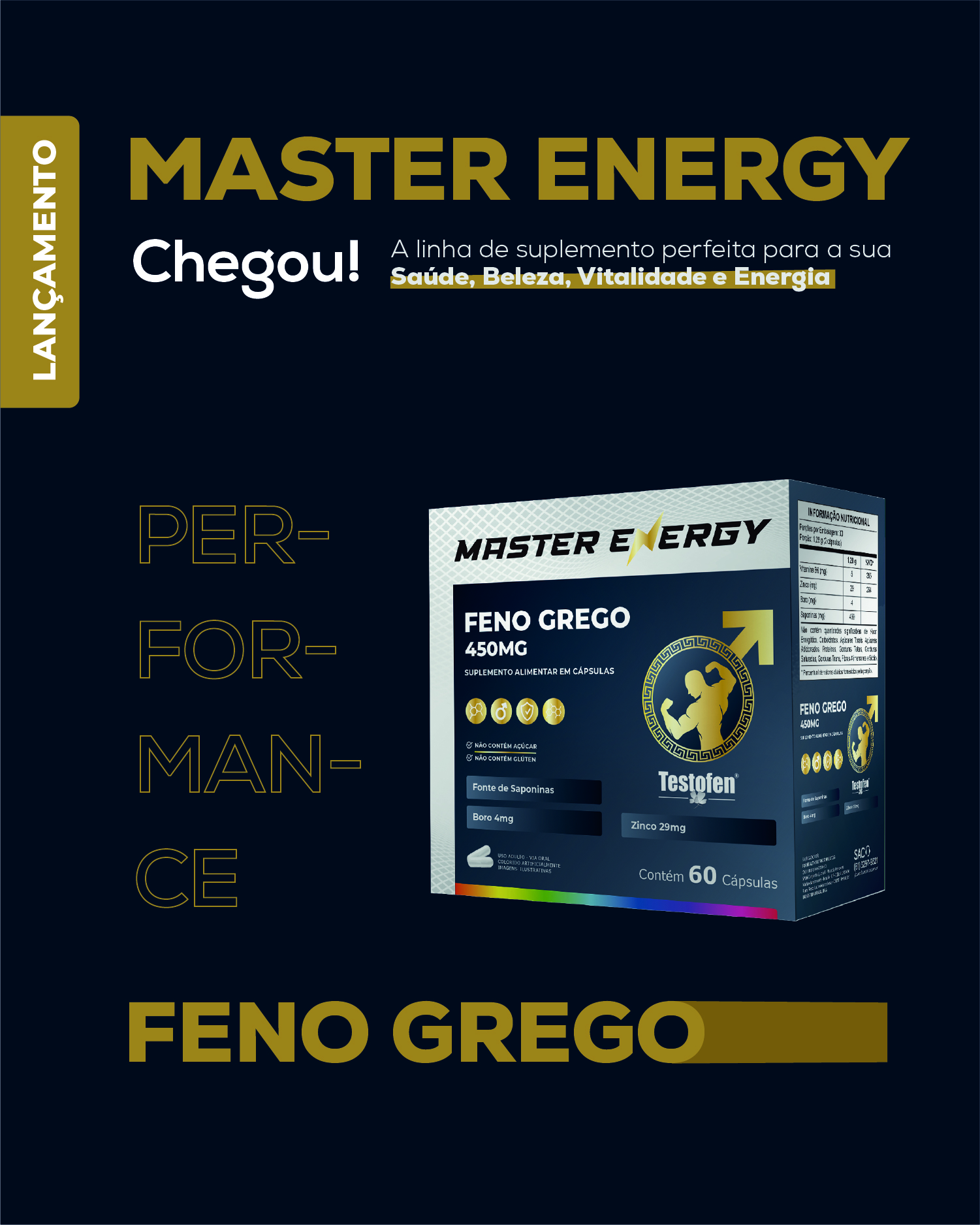 MASTER ENERGY FENO GREGO 60 CÁPSULAS