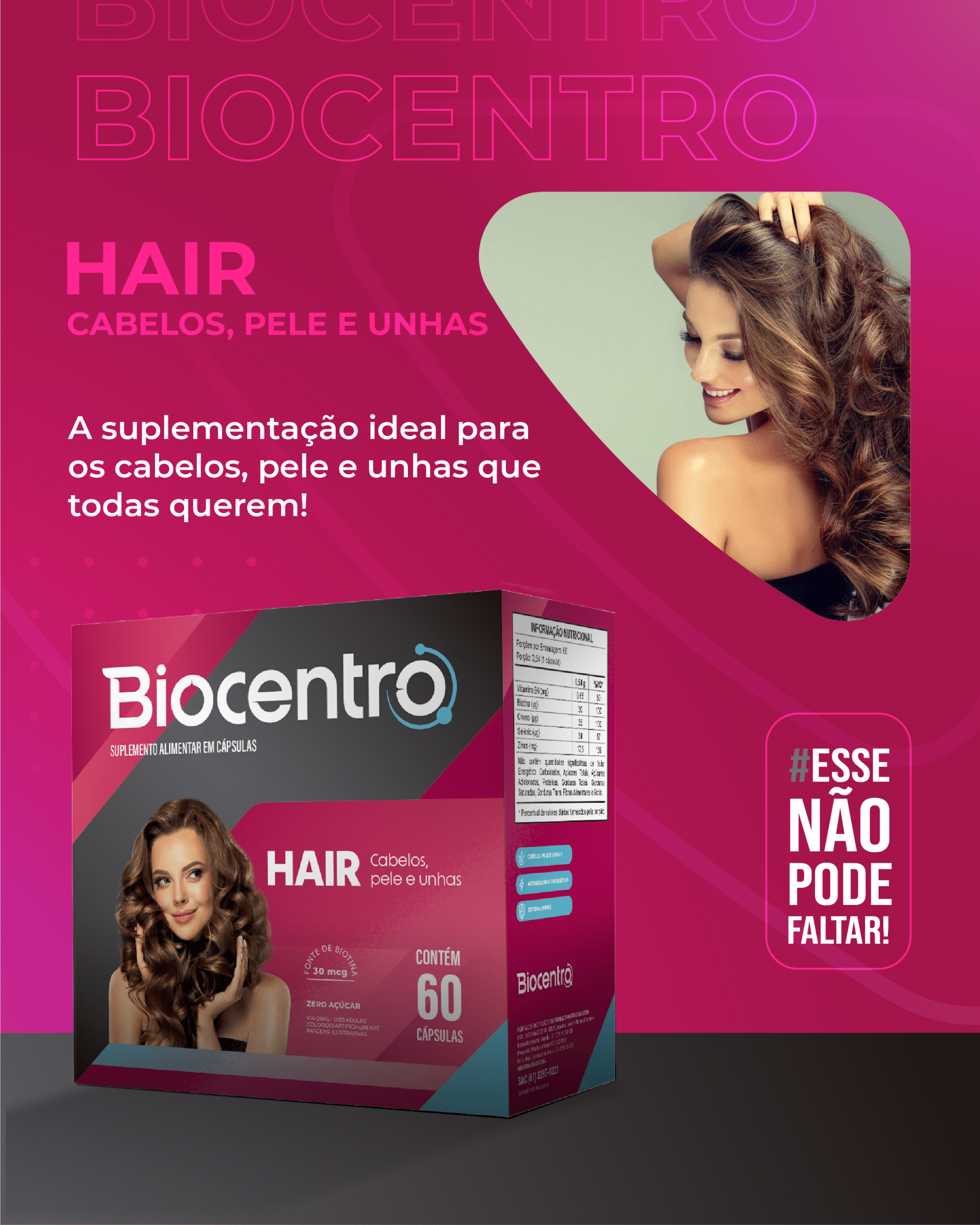 BIOCENTRO HAIR 60 CAPSULAS DURA