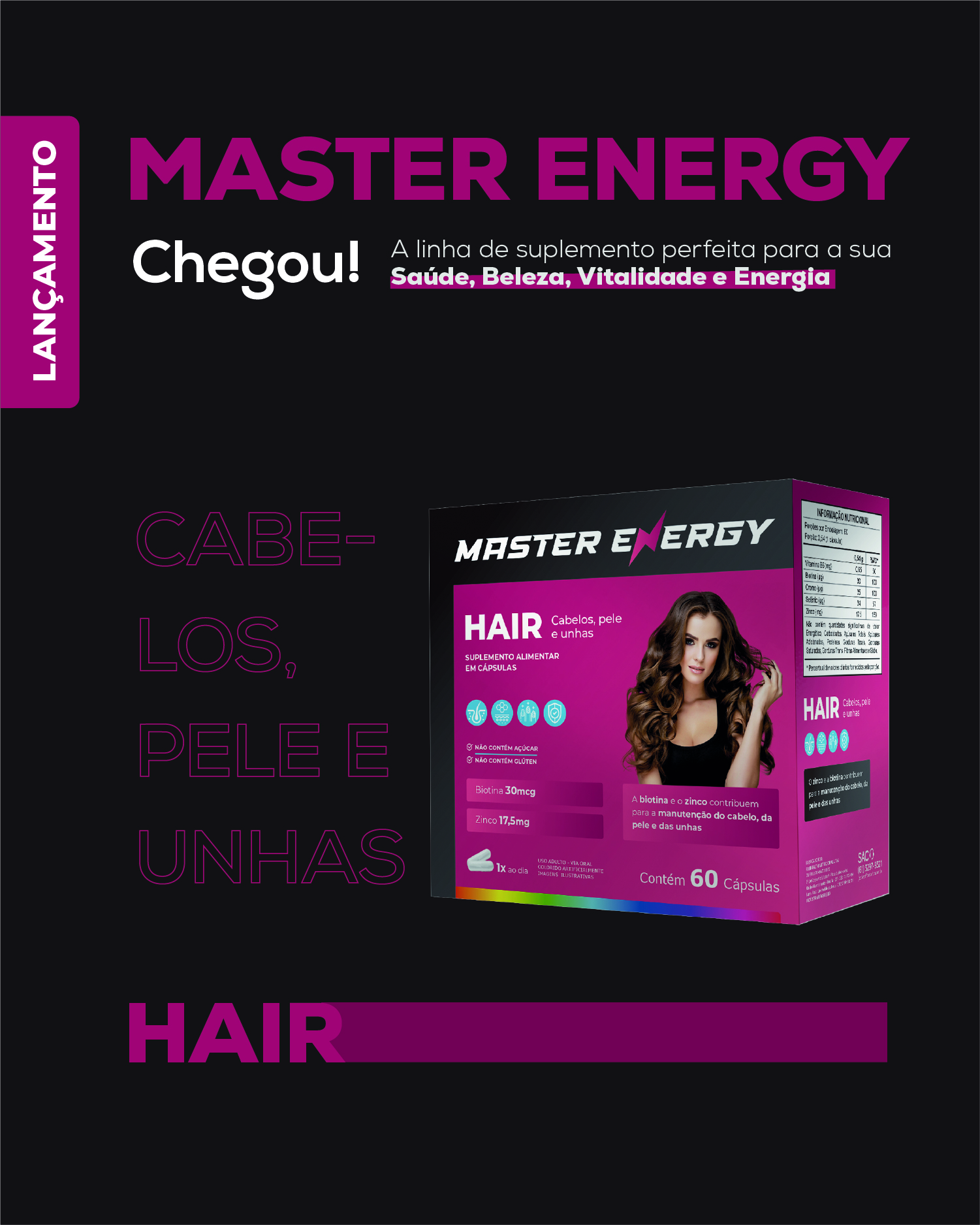 MASTER ENERGY HAIR 60 CÁPSULAS