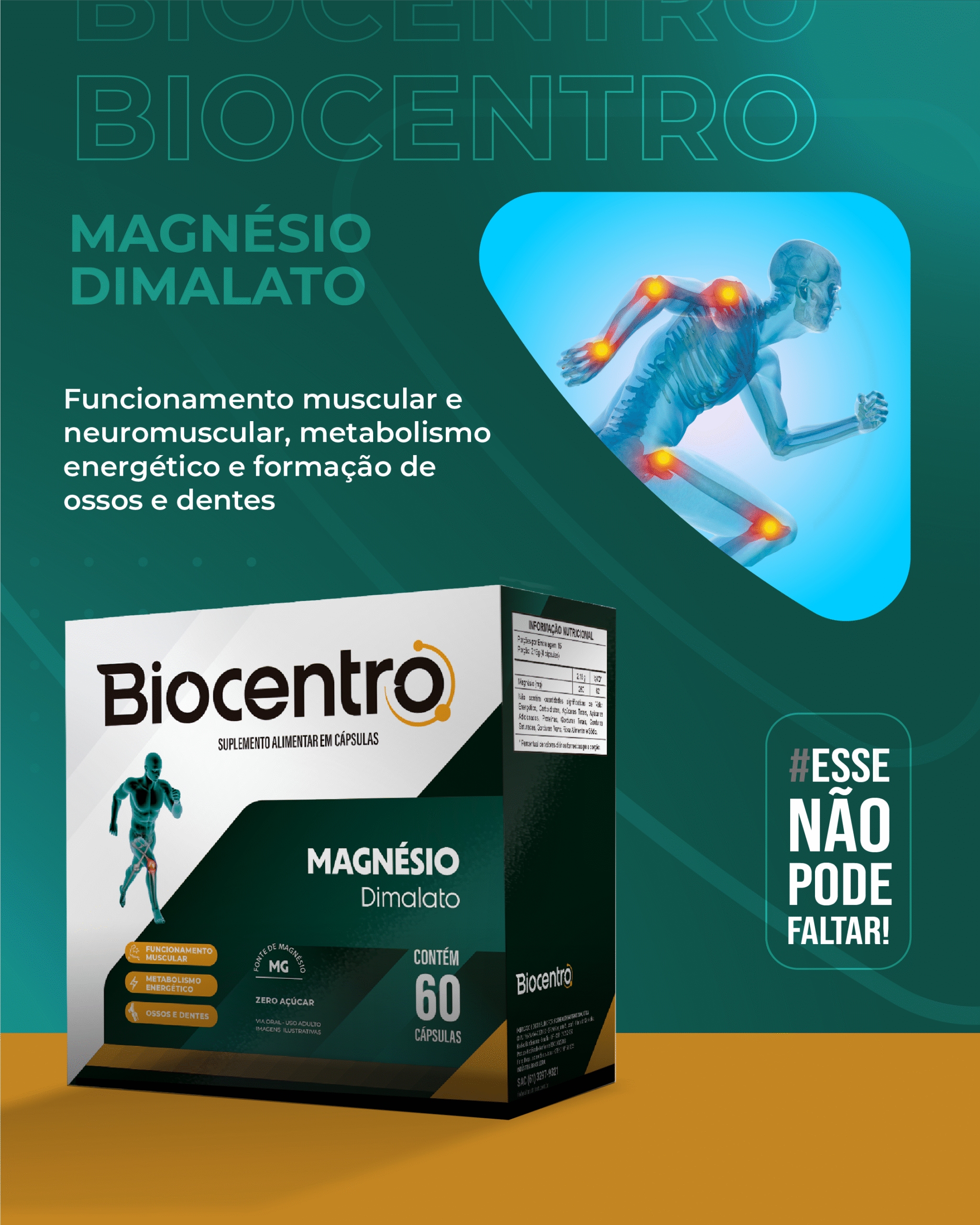 BIOCENTRO MAGNESIO DIMALATO 60 CAPSULAS