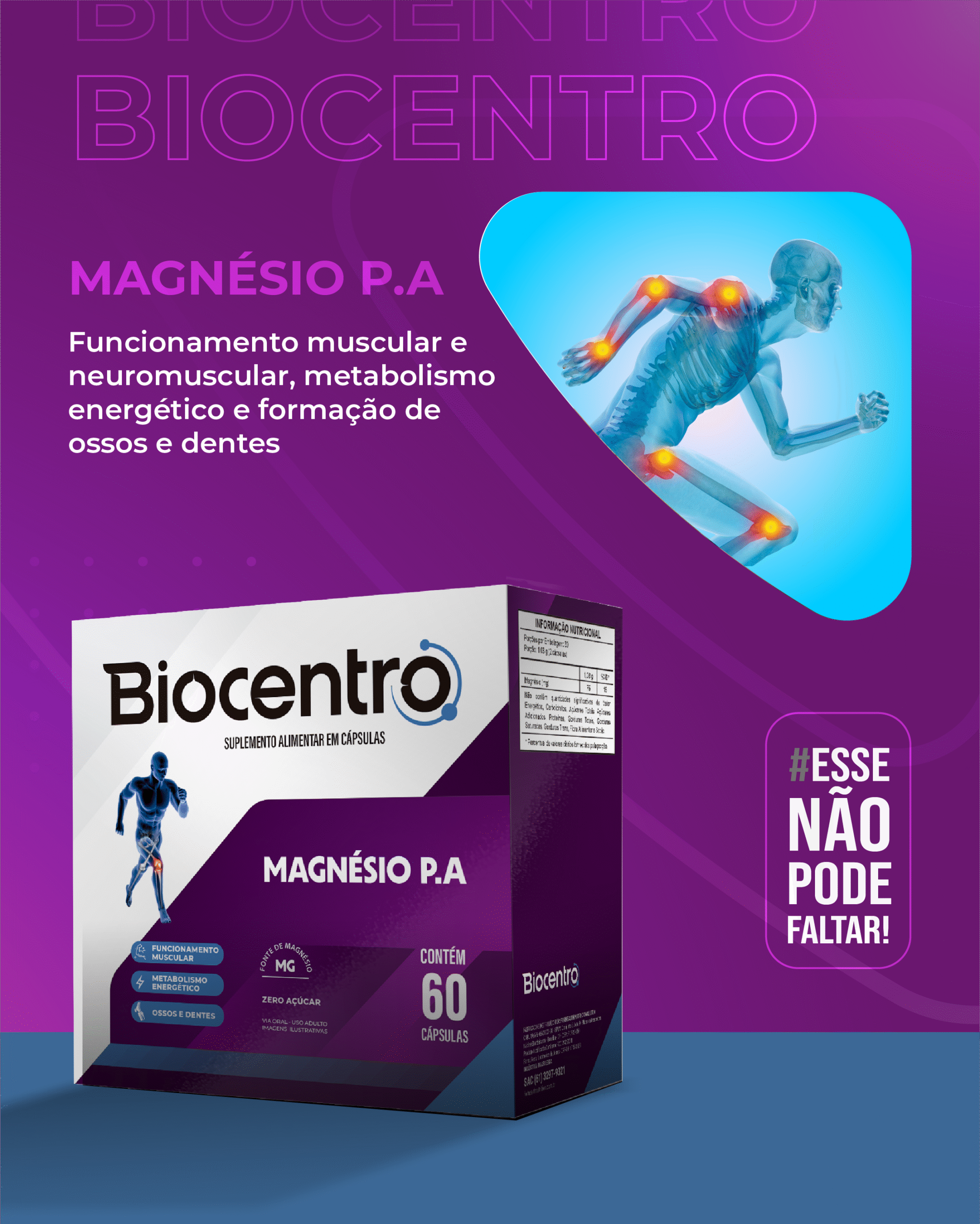 BIOCENTRO MAGNESIO P.A. 60 CAPSULAS