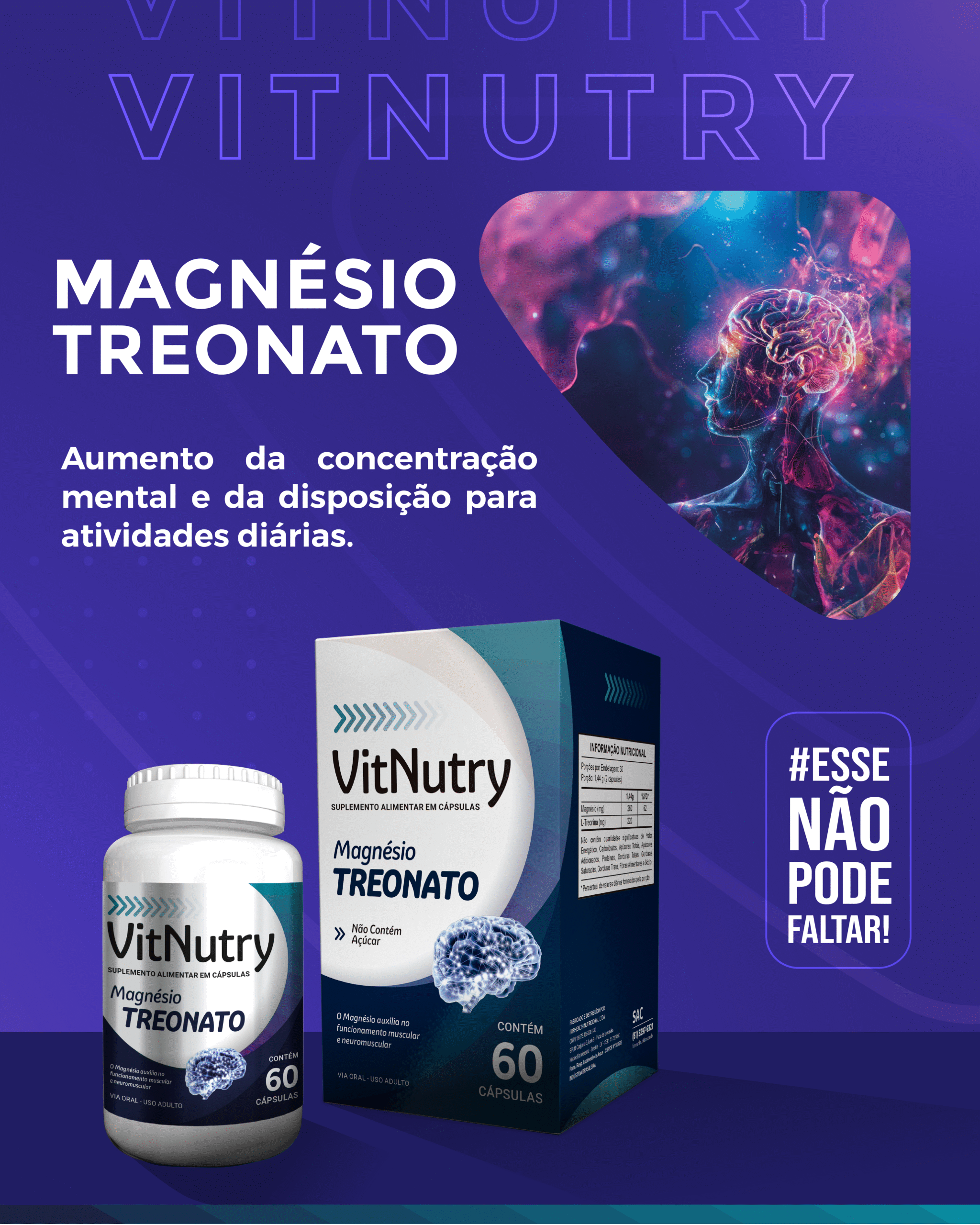 VITNUTRY MAGNESIO TREONATO 60 CAPSULAS SOFTGEL