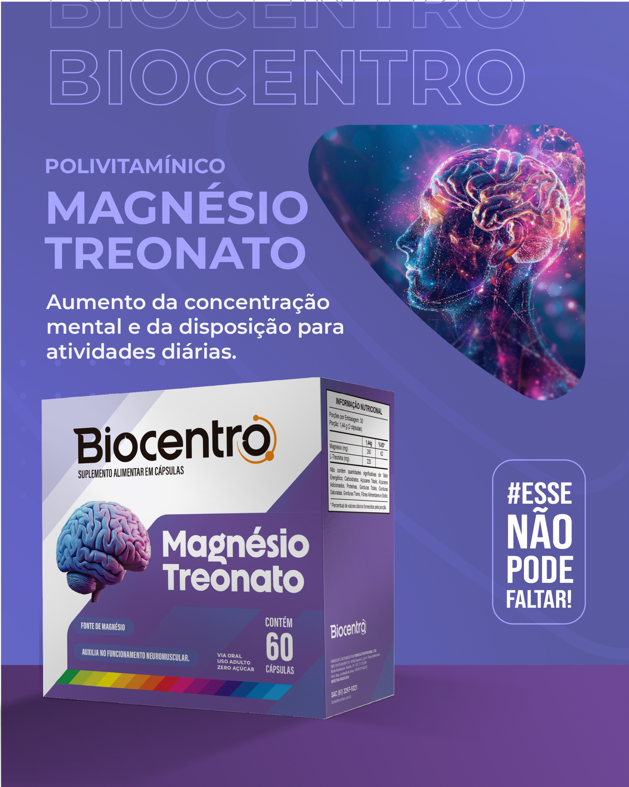 BIOCENTRO MAGNESIO TREONATO 60 CAPSULAS