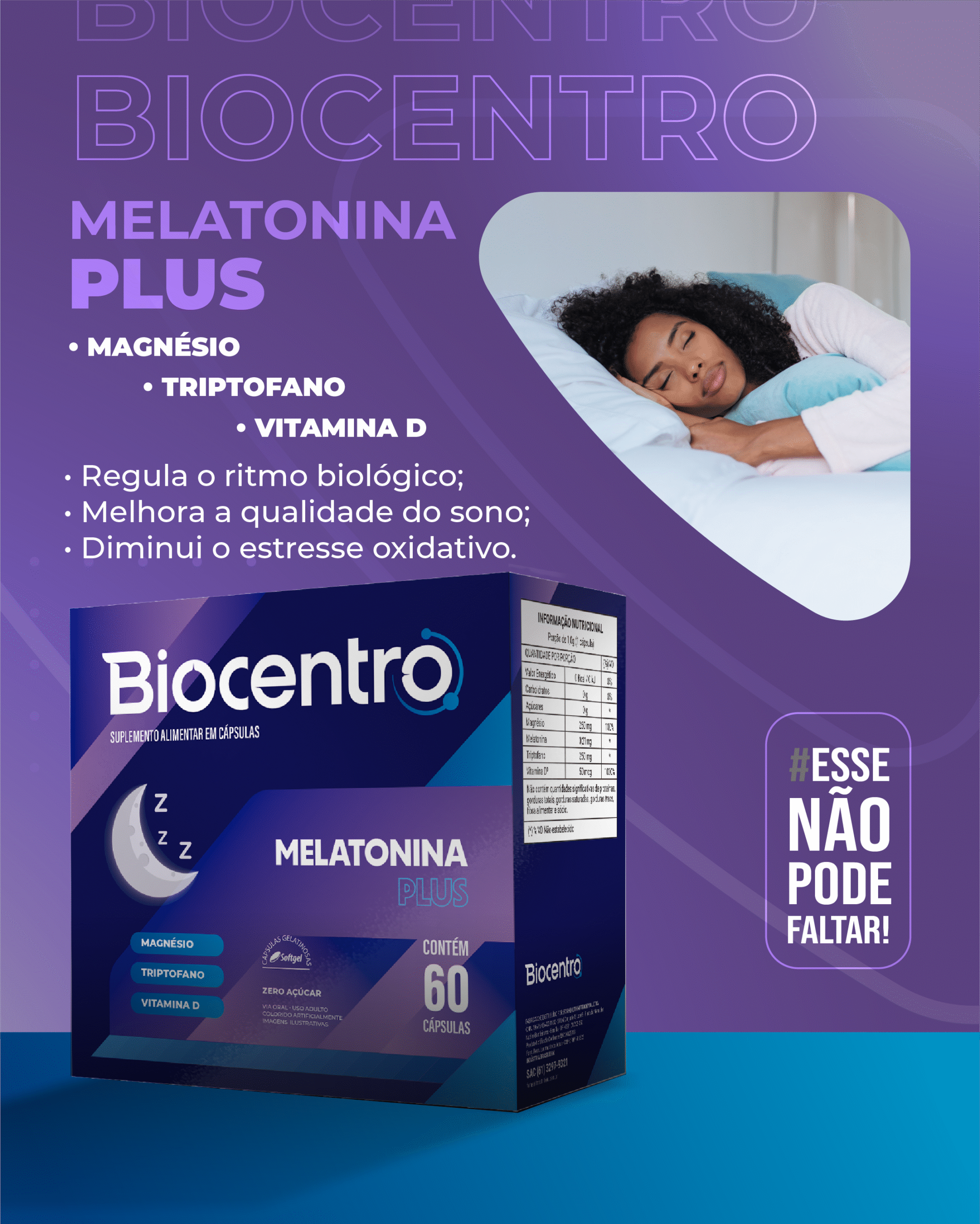 BIOCENTRO MELATONINA PLUS C/60 CAPSULAS SOFTGEL