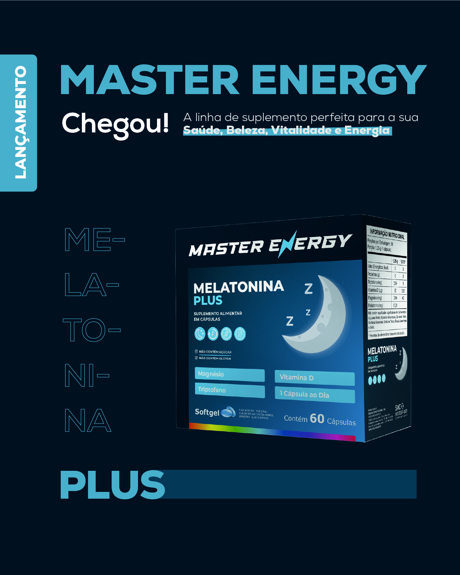 MASTER ENERGY MELATONINA PLUS 60 CÁPSULAS SOFTGEL