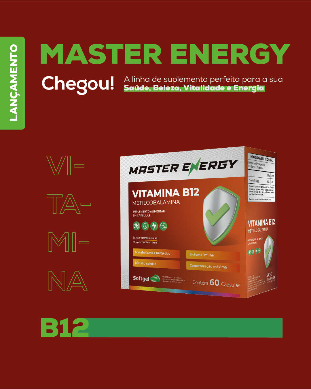 MASTER ENERGY VIT B12 60 CAPS SOFTGEL