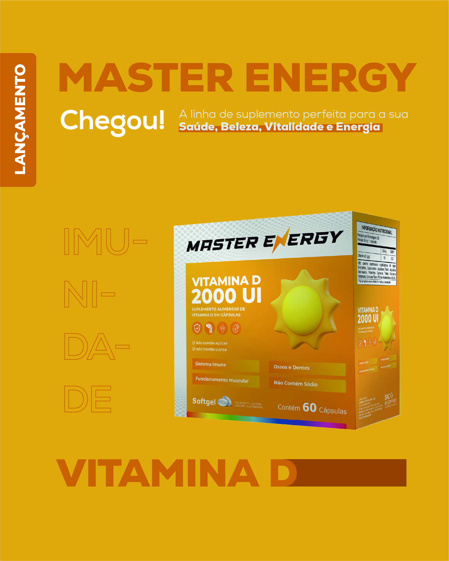 MASTER ENERGY VITAMINA D 2000 UI 60 CÁPSULAS SOFTGEL