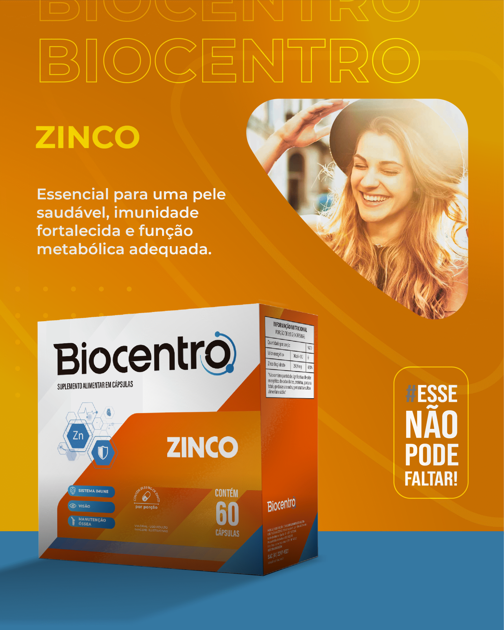 BIOCENTRO ZINCO 60 CAPSULAS