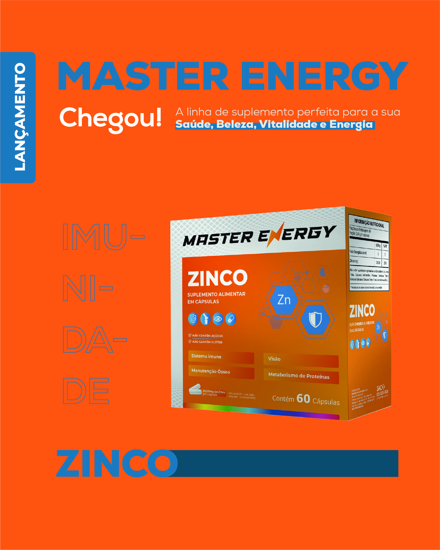 MASTER ENERGY ZINCO 60 CÁPSULAS